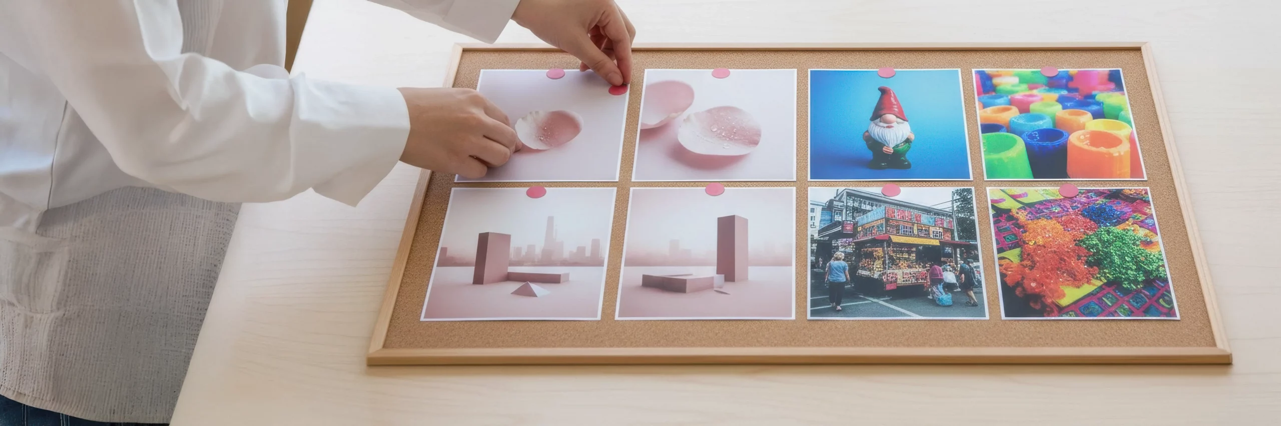 Moodboard mit Bildkarten zeigt passende und unpassende Bildwelt-Prinzipien für ein Branding Design.